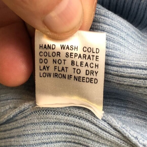 NWT Bibi Womens Blouse Size XL Blue Rib Knit Lace Sleeve Peasant Boho Casual - Picture 8 of 11